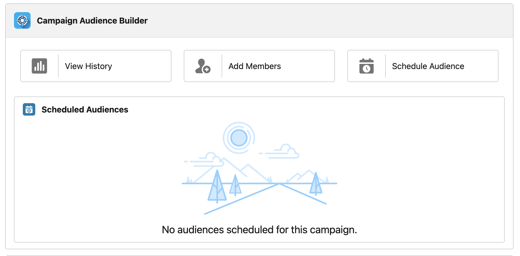 Screenshot: The Campaign Suite component enables users to perform specific actions directly from campaign records.
