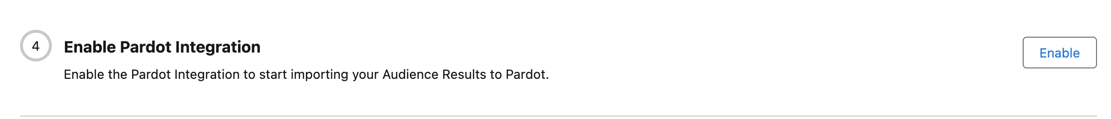 Screenshot: Enable Pardot Integration
