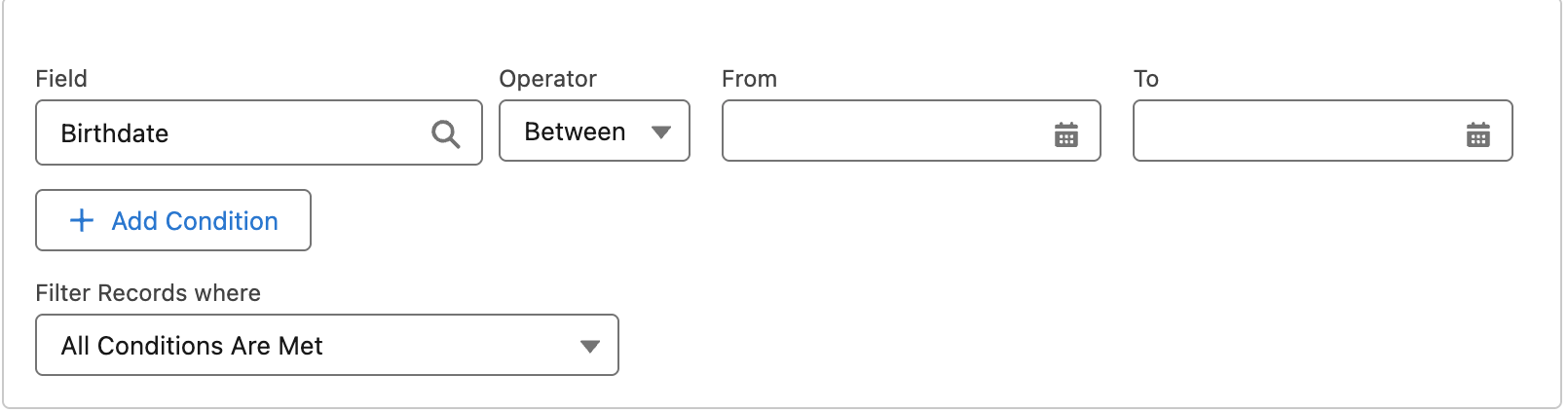 Screenshot: The range always includes the entered numbers.