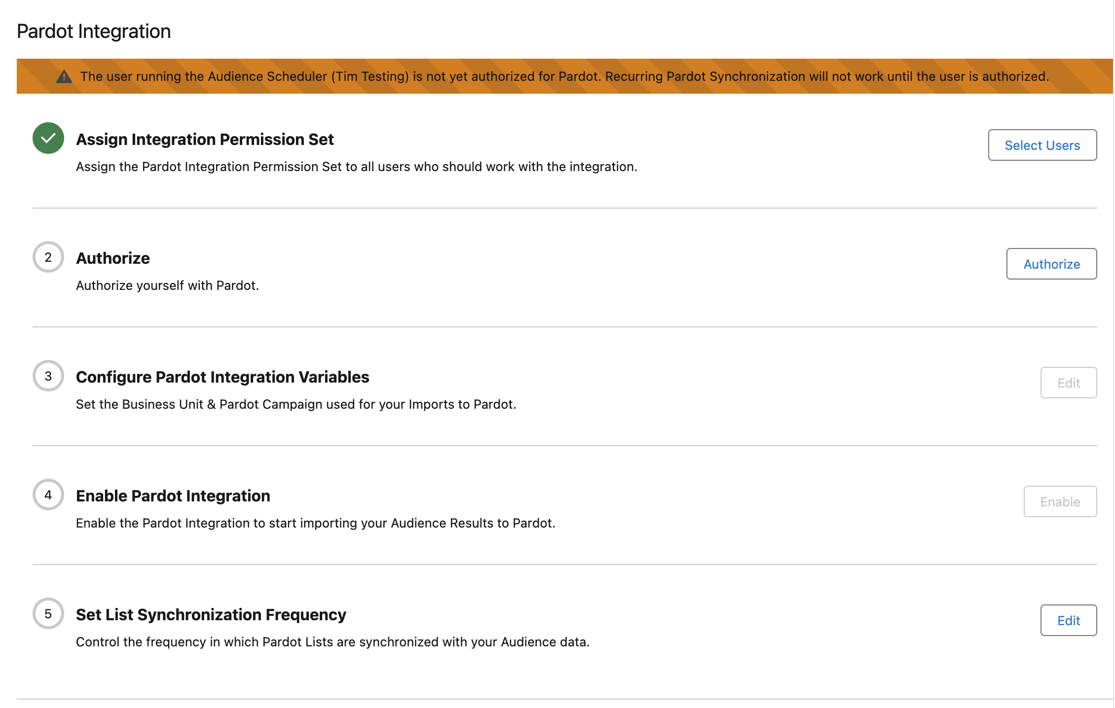 Screenshot: Setup