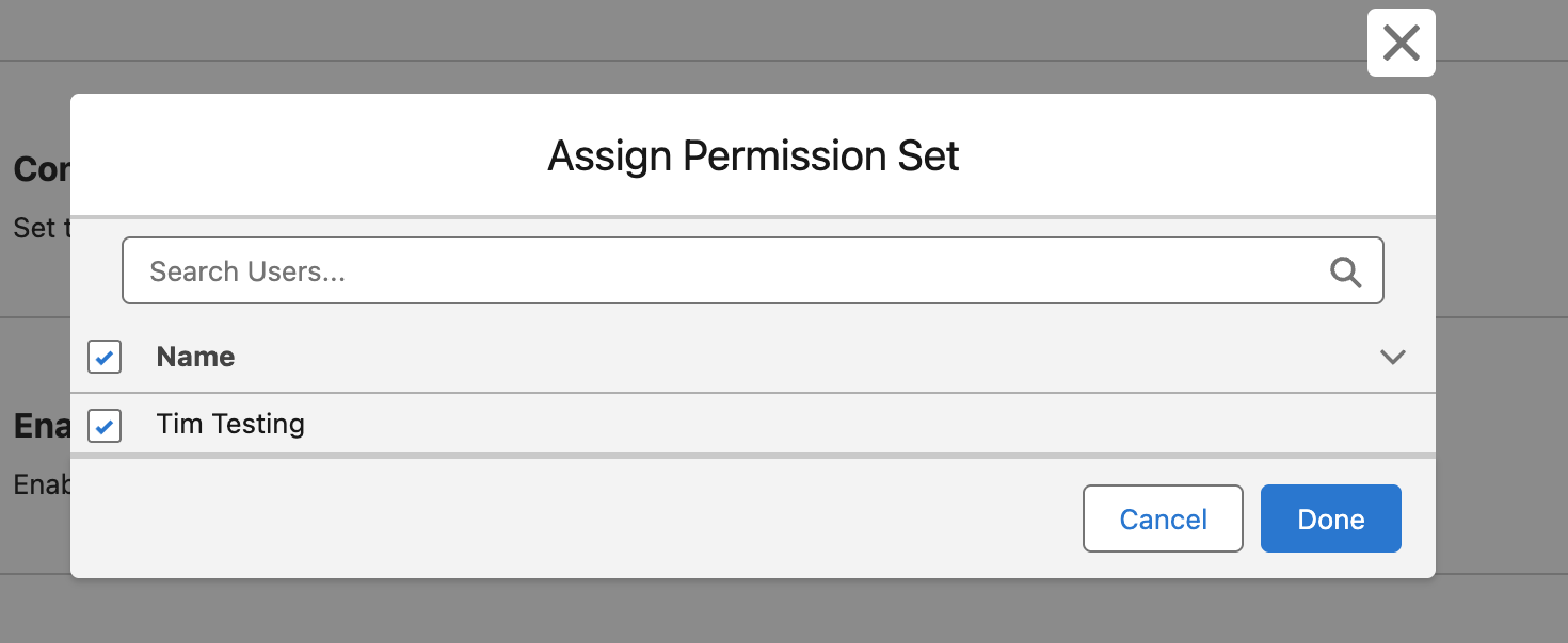 Screenshot: (2) Assign Integration Permission Set