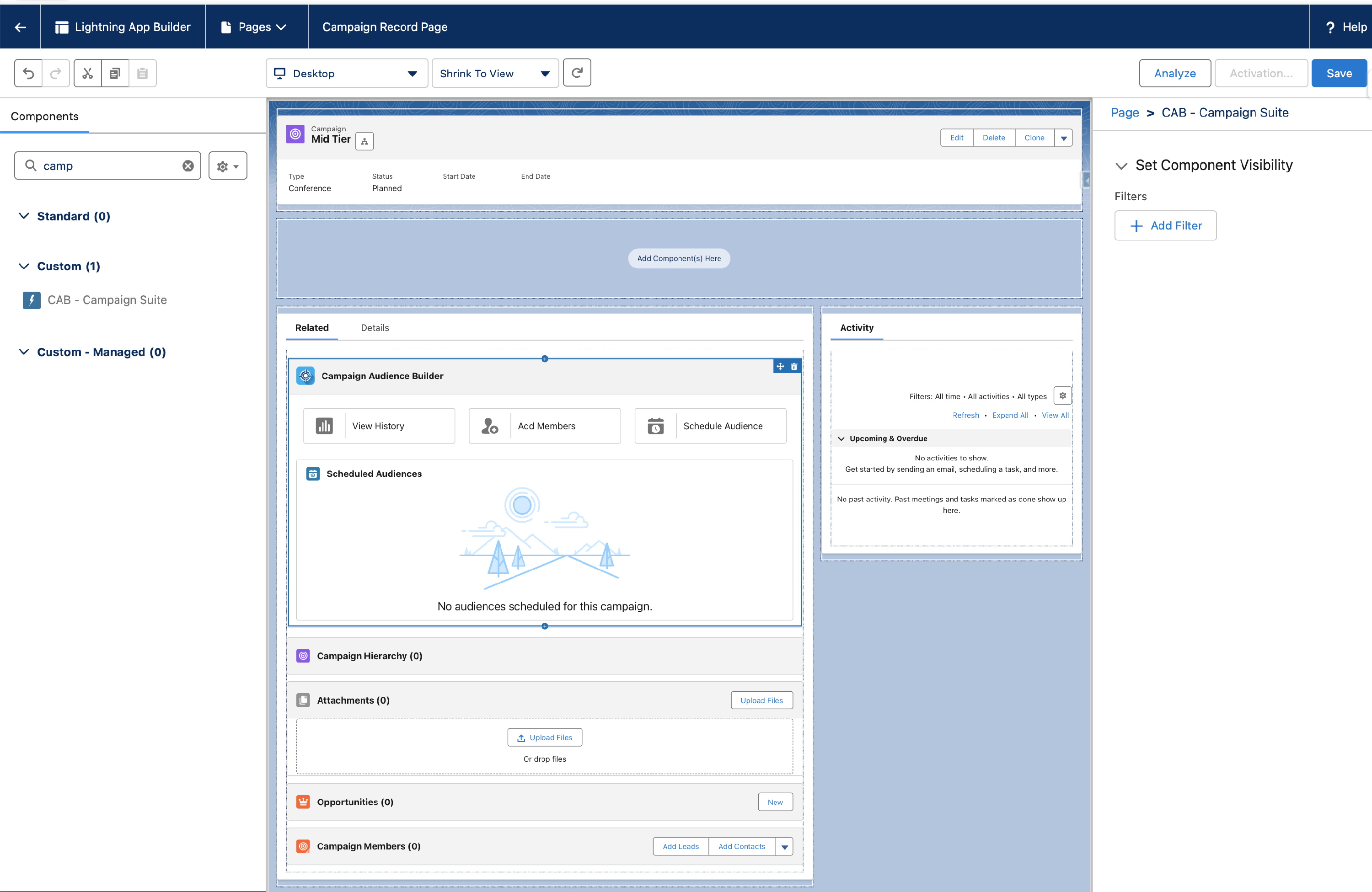 Screenshot: Drag and drop the component onto your record page.