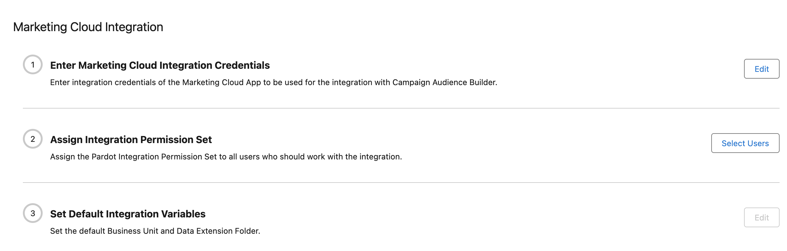 Screenshot: The final step of our integration is connecting the dots between Campaign Audience Builder and Marketing Cloud.